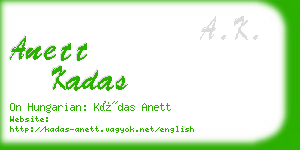 anett kadas business card